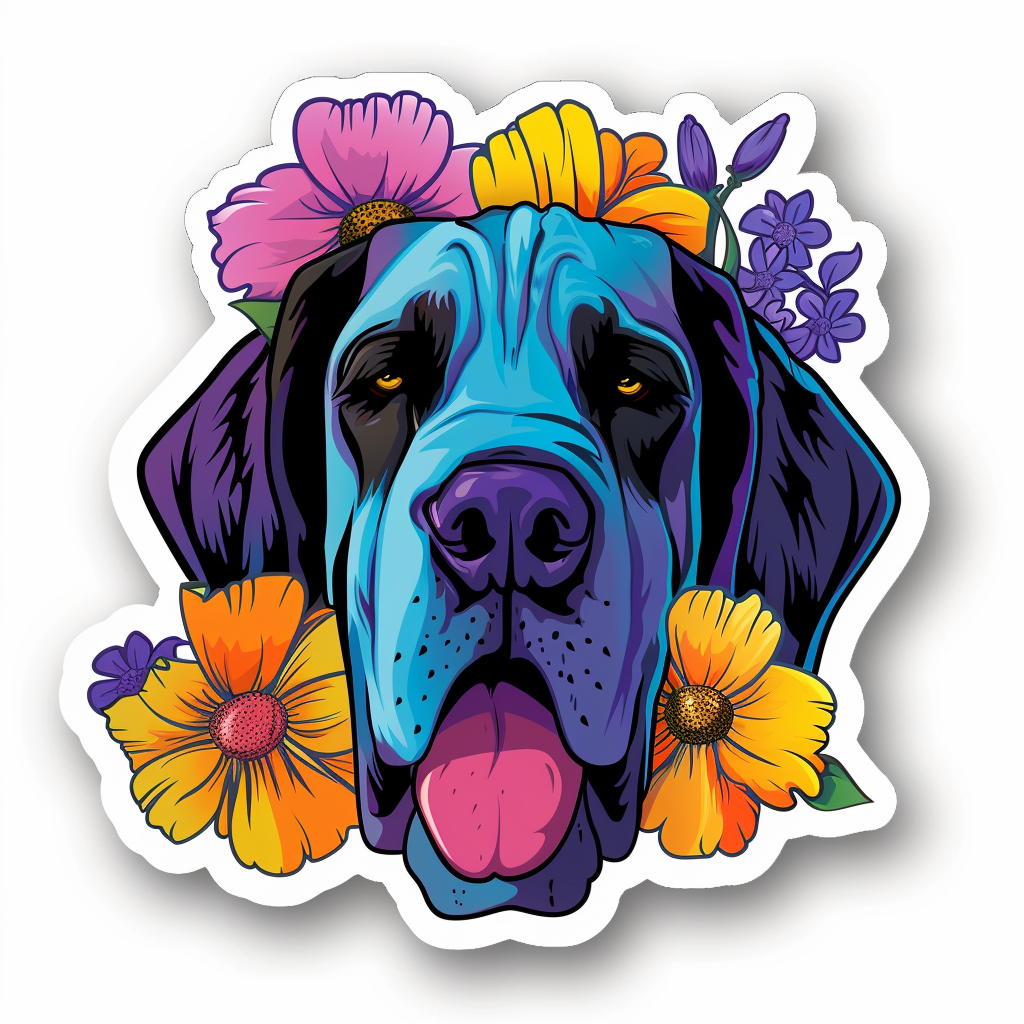 Great Dane Dog Expressive surreal Vinyl Decal Sticker for Car, Laptop, Tumbler and more # F022703