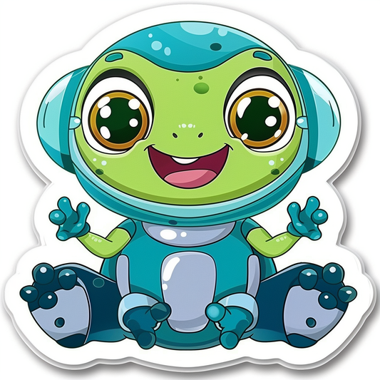 Sticker of a Frog astronaut majestic Expressive surreal Vinyl Decal Sticker for Car, Laptop, Tumbler and more # F016778