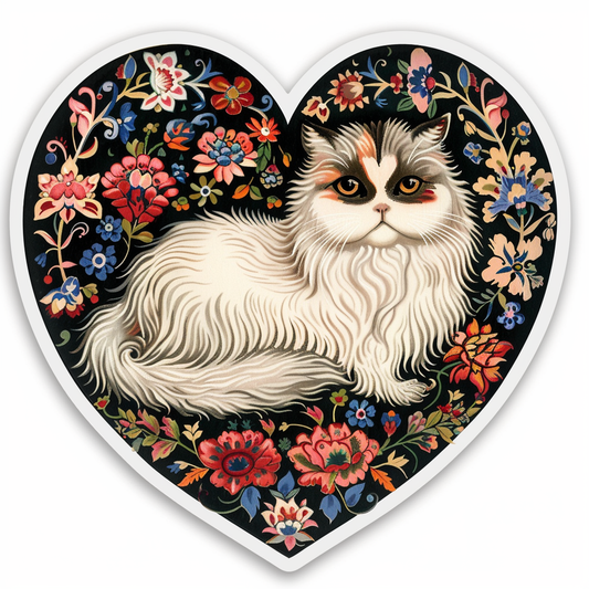 Sticker of a Persian Cat Expressive surreal Vinyl Decal Sticker for Car, Laptop, Tumbler and more # F016315