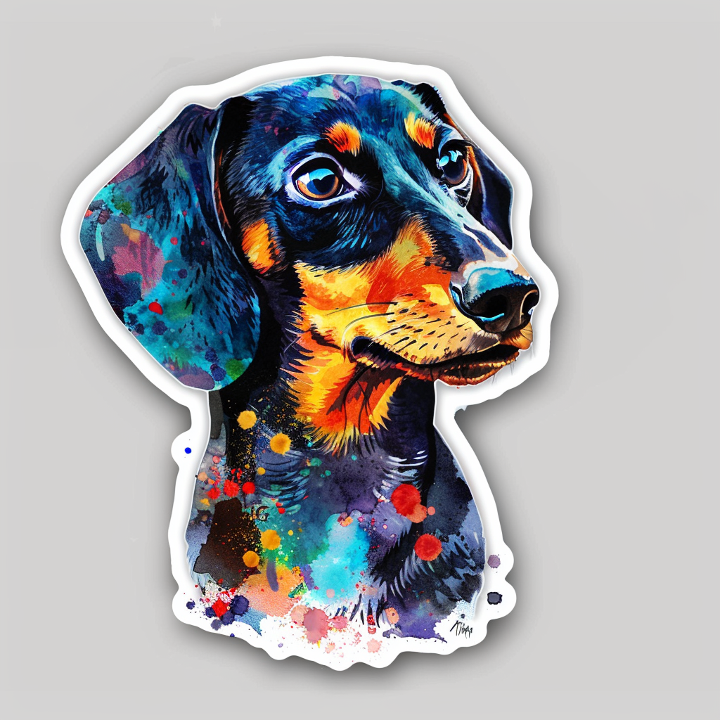 Dachshund Dog cartoon Vinyl Decal Sticker for Car, Laptop, Tumbler and more # F012934