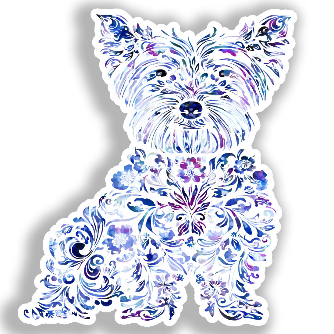 Yorkshire Terrier Dog Vinyl Decal Sticker for Car, Laptop, Tumbler and more # A017166-4" x 4"