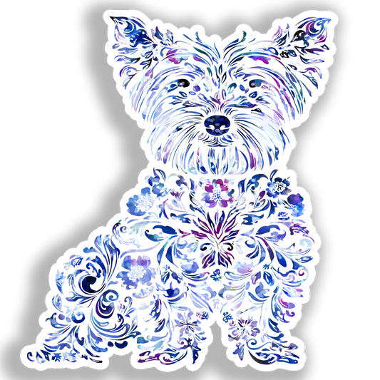 Yorkshire Terrier Dog Vinyl Decal Sticker for Car, Laptop, Tumbler and more # A017166-4" x 4"