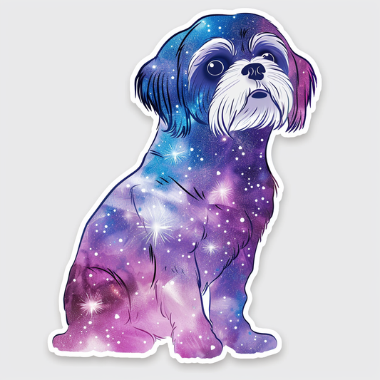 Adorable Shih Tzu Dog Expressive surreal Vinyl Decal Sticker for Car, Laptop, Tumbler and more # F018278