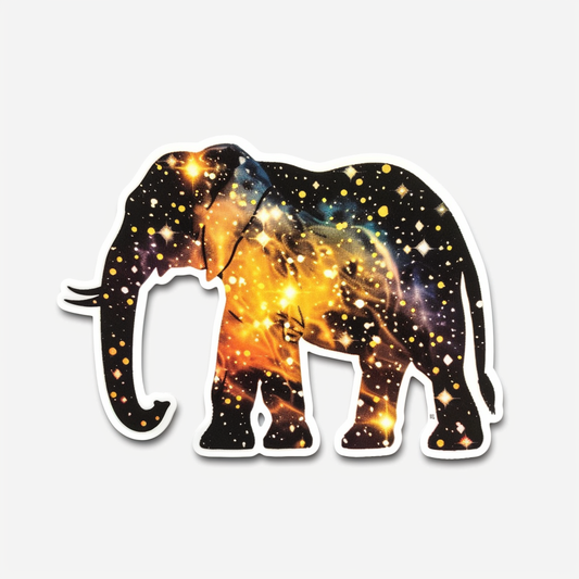 Elephant Expressive surreal Vinyl Decal Sticker for Car, Laptop, Tumbler and more # F022336-4" x 4"