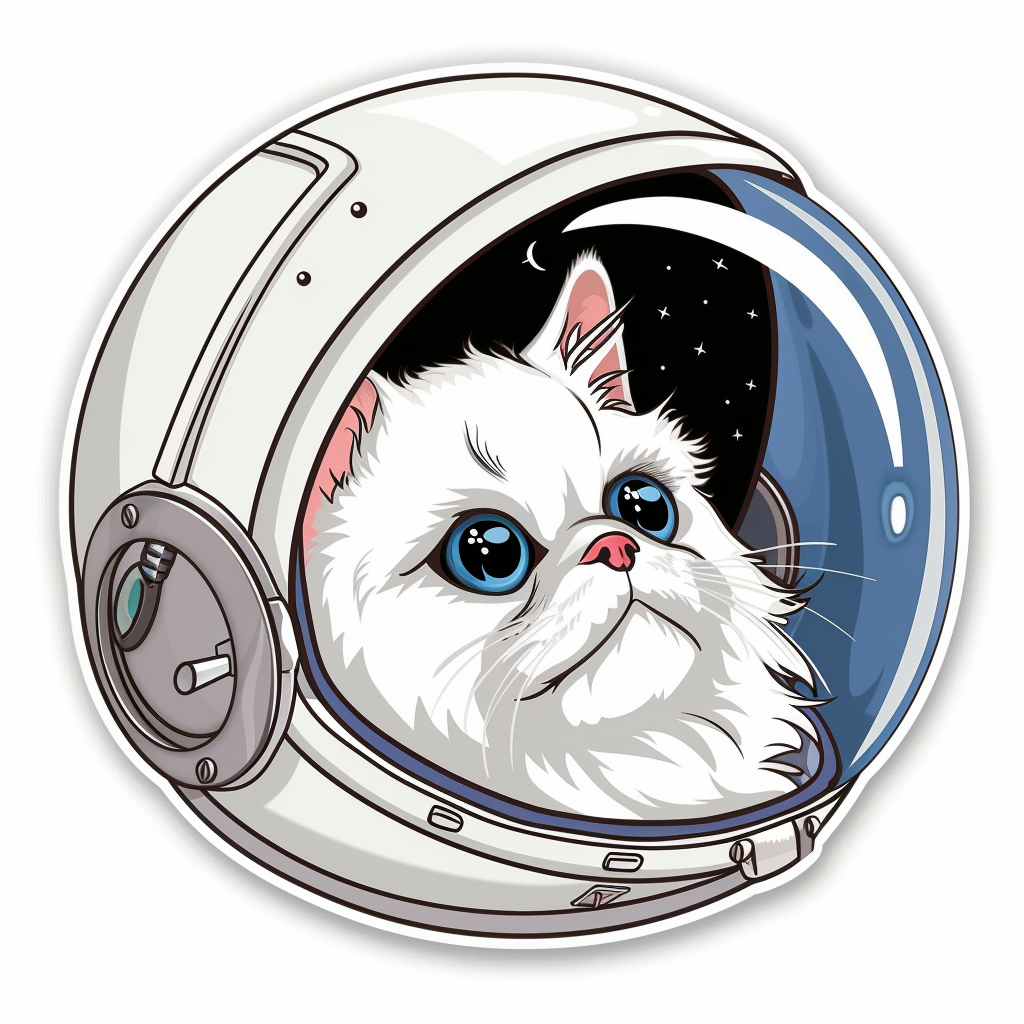 Persian Cat Space Expressive surreal Vinyl Decal Sticker for Car, Laptop, Tumbler and more # F016068