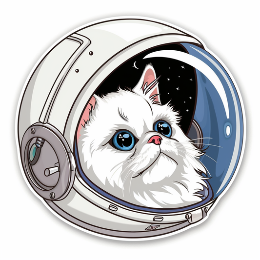 Persian Cat Space Expressive surreal Vinyl Decal Sticker for Car, Laptop, Tumbler and more # F016068