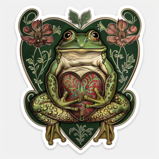Sticker of a Frog majestic Expressive surreal Vinyl Decal Sticker for Car, Laptop, Tumbler and more # F016601