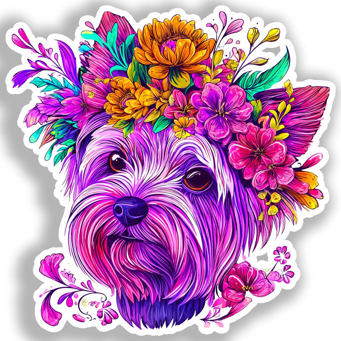 Yorkshire Terrier Dog Vinyl Decal Sticker for Car, Laptop, Tumbler and more # A017161-4" x 4"