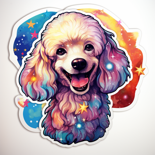 Poodle dog Cosmic Vinyl Decal Sticker for Car, Laptop, Tumbler and more # F012262