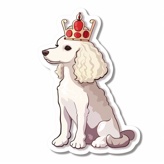 Poodle Dog crowned Vinyl Decal Sticker for Car, Laptop, Tumbler and more # F012621