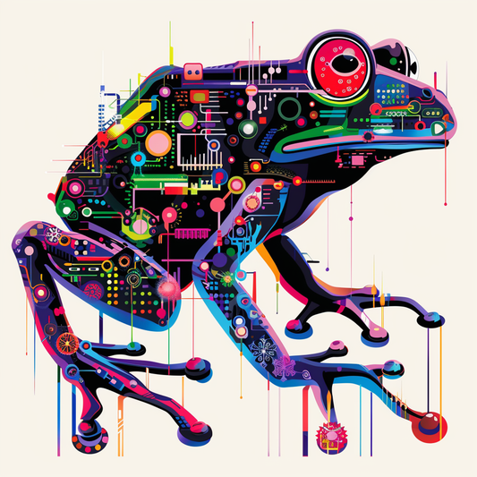 Sticker of a Frog cute and adorable Expressive surreal Vinyl Decal Sticker for Car, Laptop, Tumbler and more # F016740