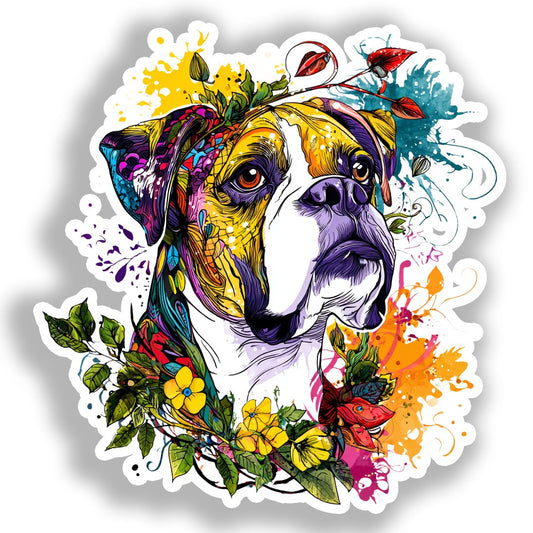 Boxer Dog Vinyl Decal Sticker for Car, Laptop, Tumbler and more # A018959-4" x 4"