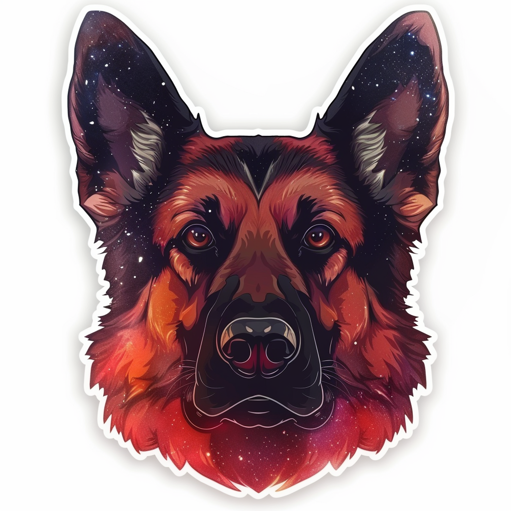 German Shepherd Dog galaxy Vinyl Decal Sticker for Car, Laptop, Tumbler and more # F011300
