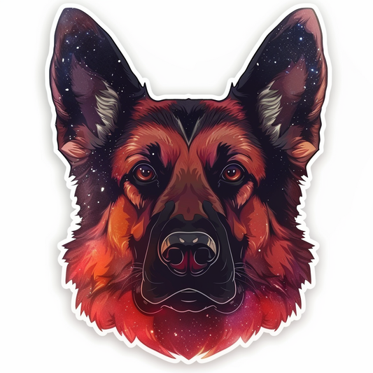 German Shepherd Dog galaxy Vinyl Decal Sticker for Car, Laptop, Tumbler and more # F011300
