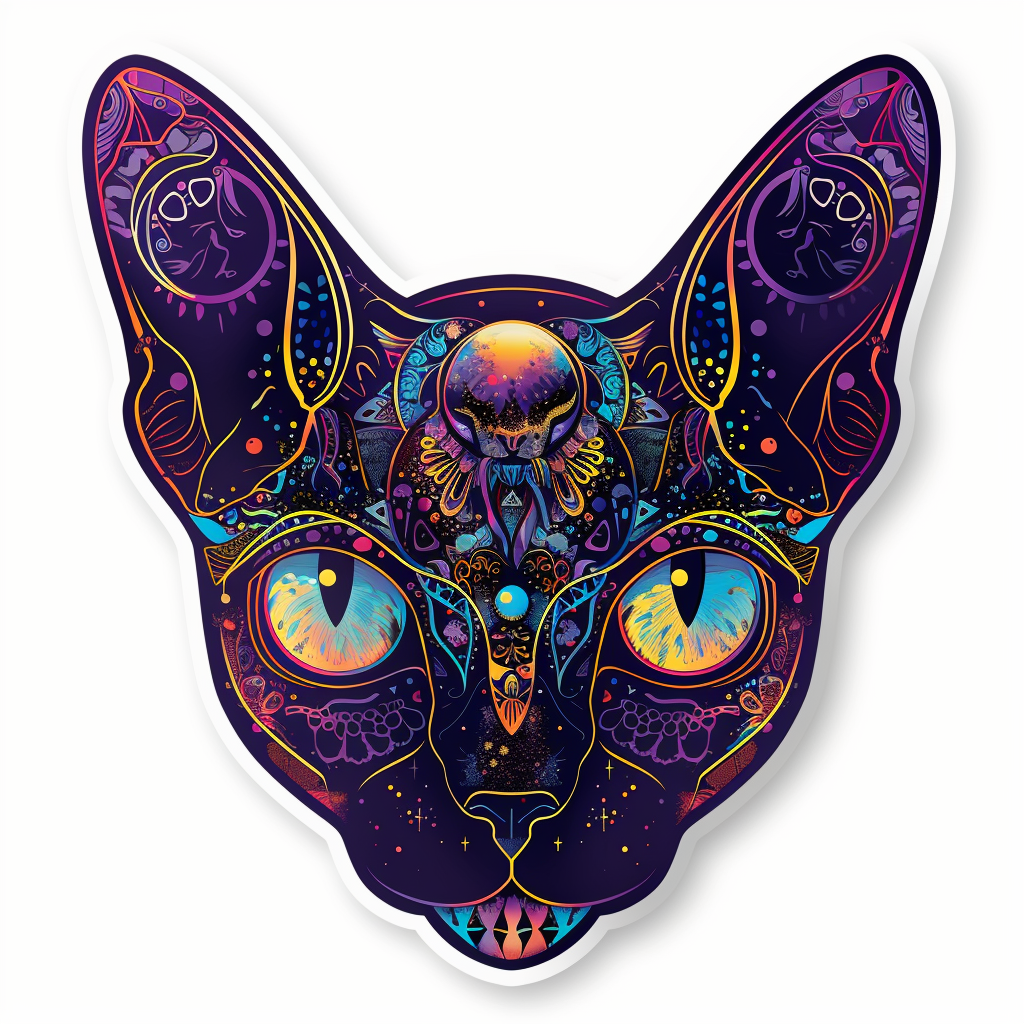 Sphynx Cat Vinyl Decal Sticker for Car, Laptop, Tumbler and more # F010070