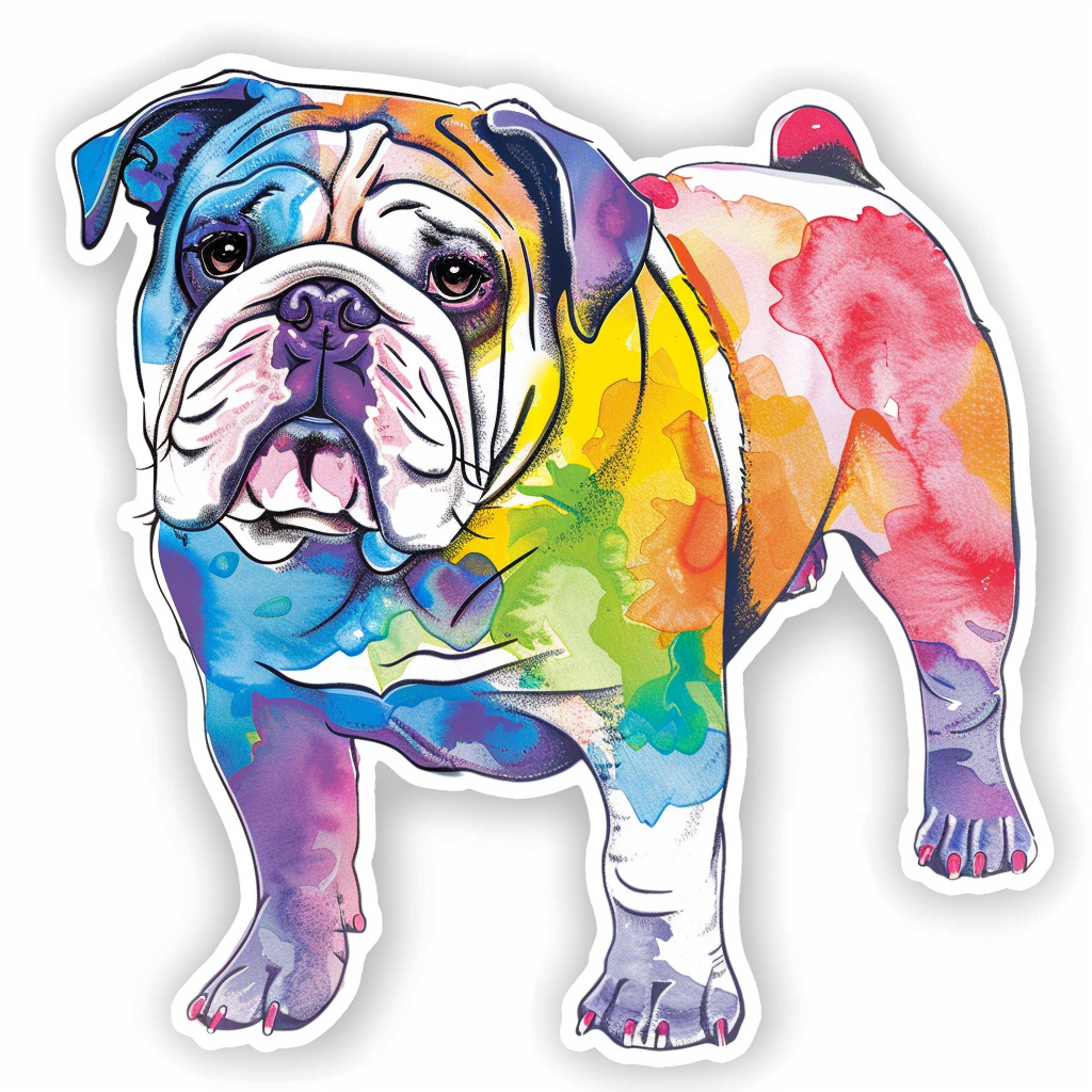 Bulldog Dog majestic Expressive surreal Vinyl Decal Sticker for Car, Laptop, Tumbler and more # F017301