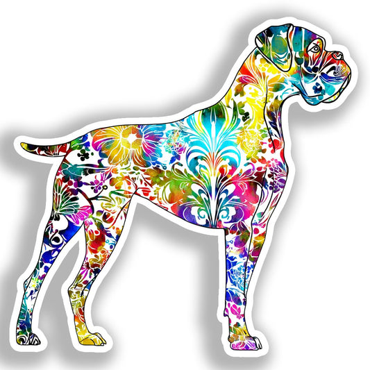 Boxer Dog Vinyl Decal Sticker for Car, Laptop, Tumbler and more # A018968-4" x 4"