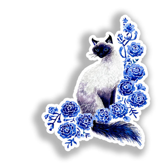 Balinese Cat Vinyl Decal Sticker for Car, Laptop, Tumbler and more # A018709-4" x 4"