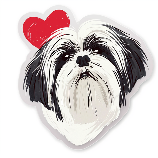 Adorable Shih Tzu Dog Expressive surreal Vinyl Decal Sticker for Car, Laptop, Tumbler and more # F018306