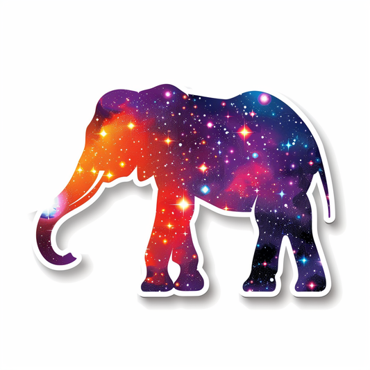 Elephant Expressive surreal Vinyl Decal Sticker for Car, Laptop, Tumbler and more # F022335-4" x 4"