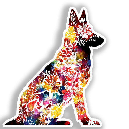German Shepherd Dog Vinyl Decal Sticker for Car, Laptop, Tumbler and more # A019565-4" x 4"