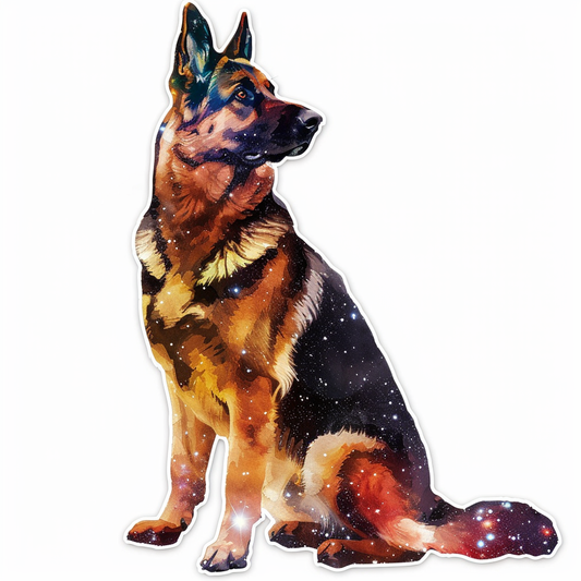 German Shepherd Dog galaxy Vinyl Decal Sticker for Car, Laptop, Tumbler and more # F011291