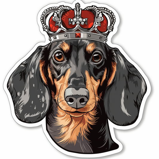 Dachshund Dog crowned Vinyl Decal Sticker for Car, Laptop, Tumbler and more # F013157