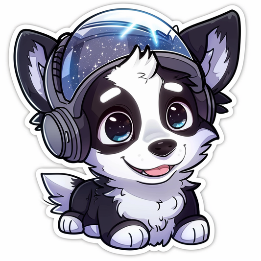 Sticker of a Border Collie Dog majestic Expressive surreal Vinyl Decal Sticker for Car, Laptop, Tumbler and more # F021914