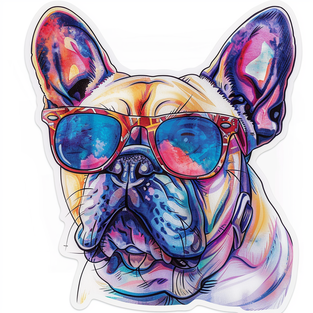 Bulldog Dog majestic Expressive surreal Vinyl Decal Sticker for Car, Laptop, Tumbler and more # F017383
