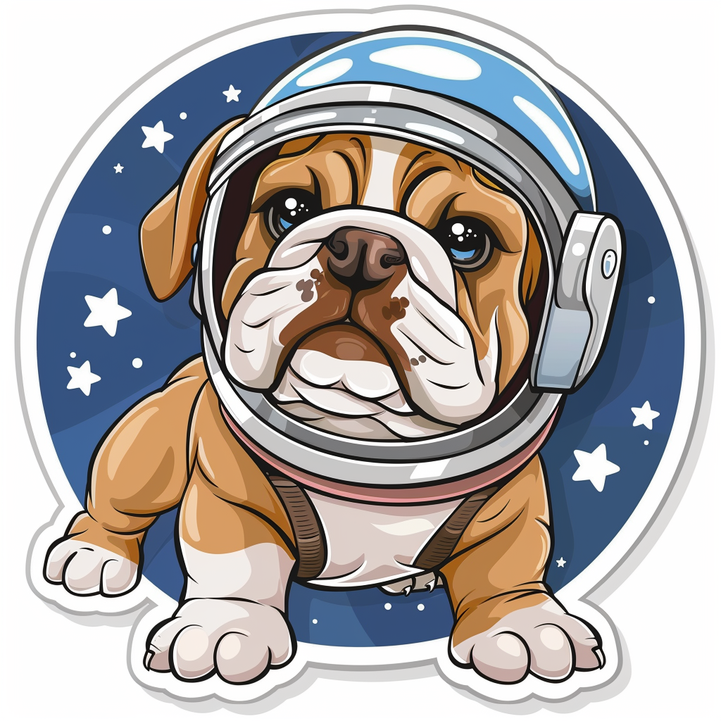 Bulldog Dog majestic Expressive surreal Vinyl Decal Sticker for Car, Laptop, Tumbler and more # F017687