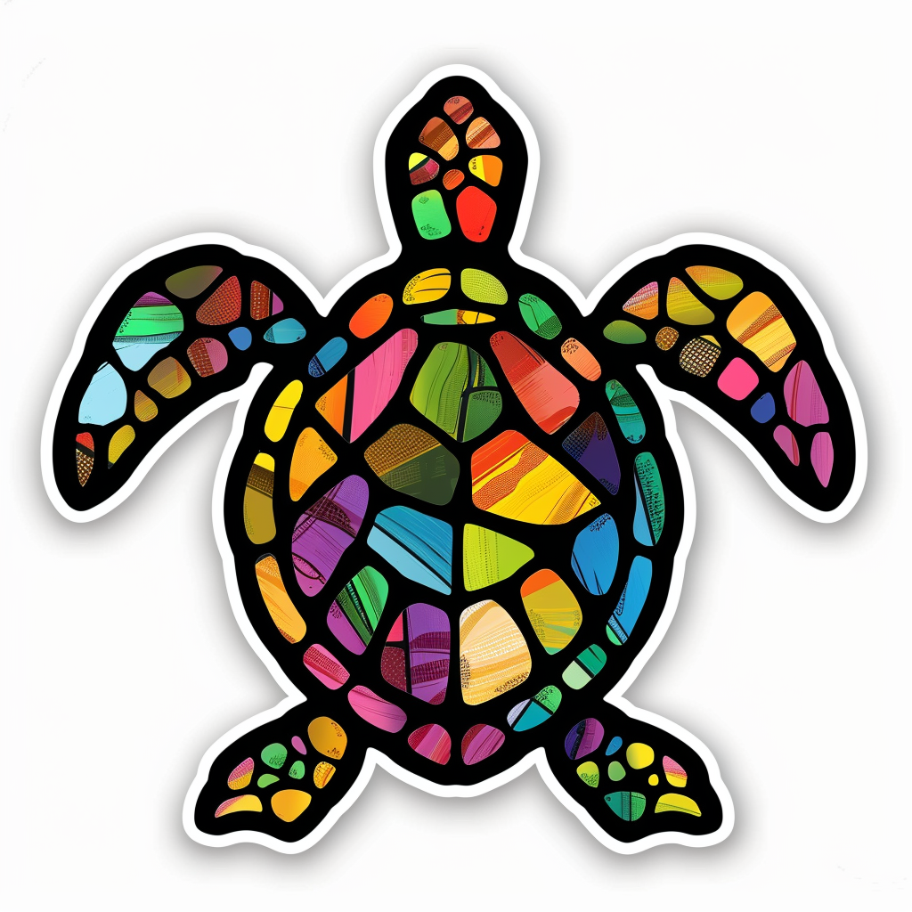 Sticker of a turtle majestic Expressive surreal Vinyl Decal Sticker for Car, Laptop, Tumbler and more # F022034