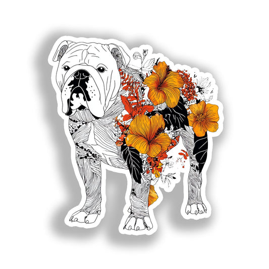 Bulldog English Dog Vinyl Decal Sticker for Car, Laptop, Tumbler and more # A018944-4" x 4"