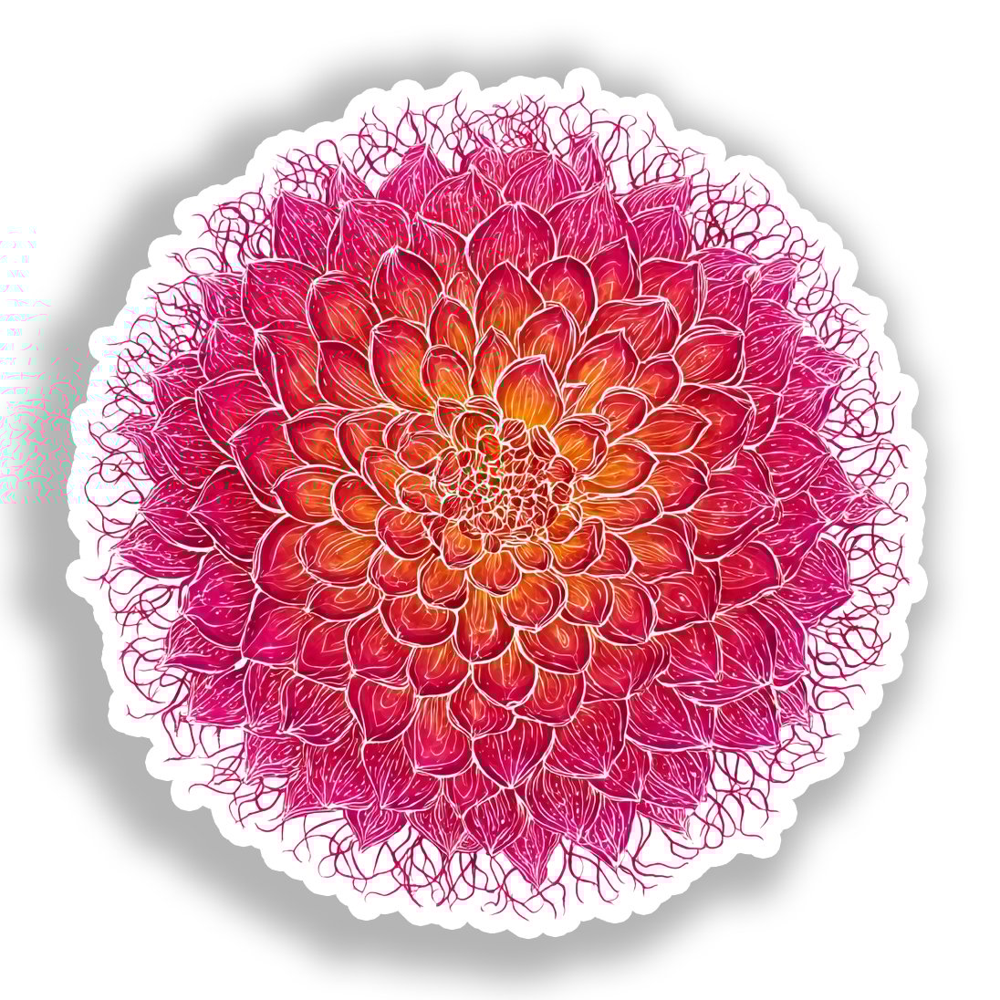 Dahlia Flower Vinyl Decal Sticker for Car, Laptop, Tumbler and more # A019678-4" x 4"