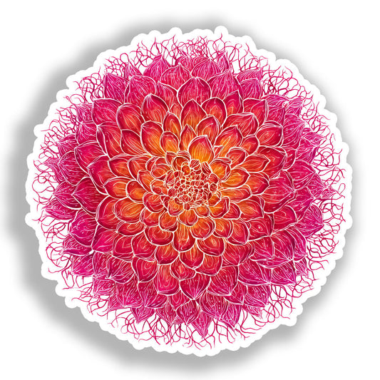 Dahlia Flower Vinyl Decal Sticker for Car, Laptop, Tumbler and more # A019678-4" x 4"