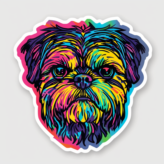 Adorable Shih Tzu Dog Expressive surreal Vinyl Decal Sticker for Car, Laptop, Tumbler and more # F018358