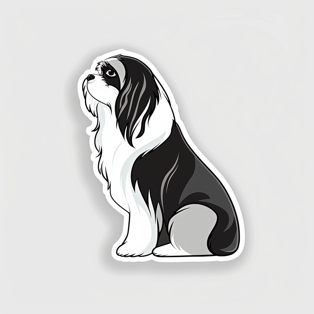 Adorable Shih Tzu Dog Expressive surreal Vinyl Decal Sticker for Car, Laptop, Tumbler and more # F018485
