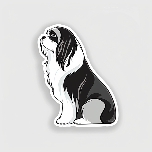 Adorable Shih Tzu Dog Expressive surreal Vinyl Decal Sticker for Car, Laptop, Tumbler and more # F018485