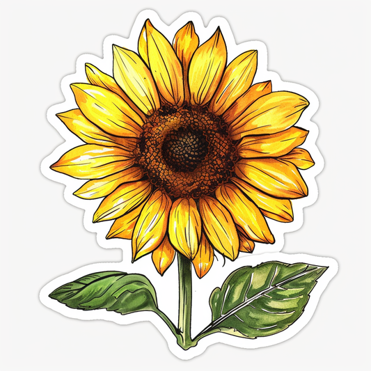 Sunflower flower majestic Expressive surreal Vinyl Decal Sticker for Car, Laptop, Tumbler and more # F022993