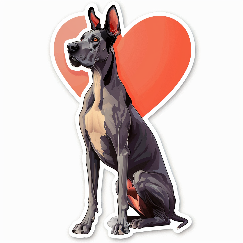 Adorable Great Dane Dog Expressive surreal Vinyl Decal Sticker for Car, Laptop, Tumbler and more # F018039
