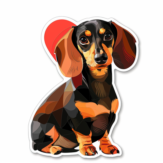 Dachshund Dog Heartcore Vinyl Decal Sticker for Car, Laptop, Tumbler and more # F012755