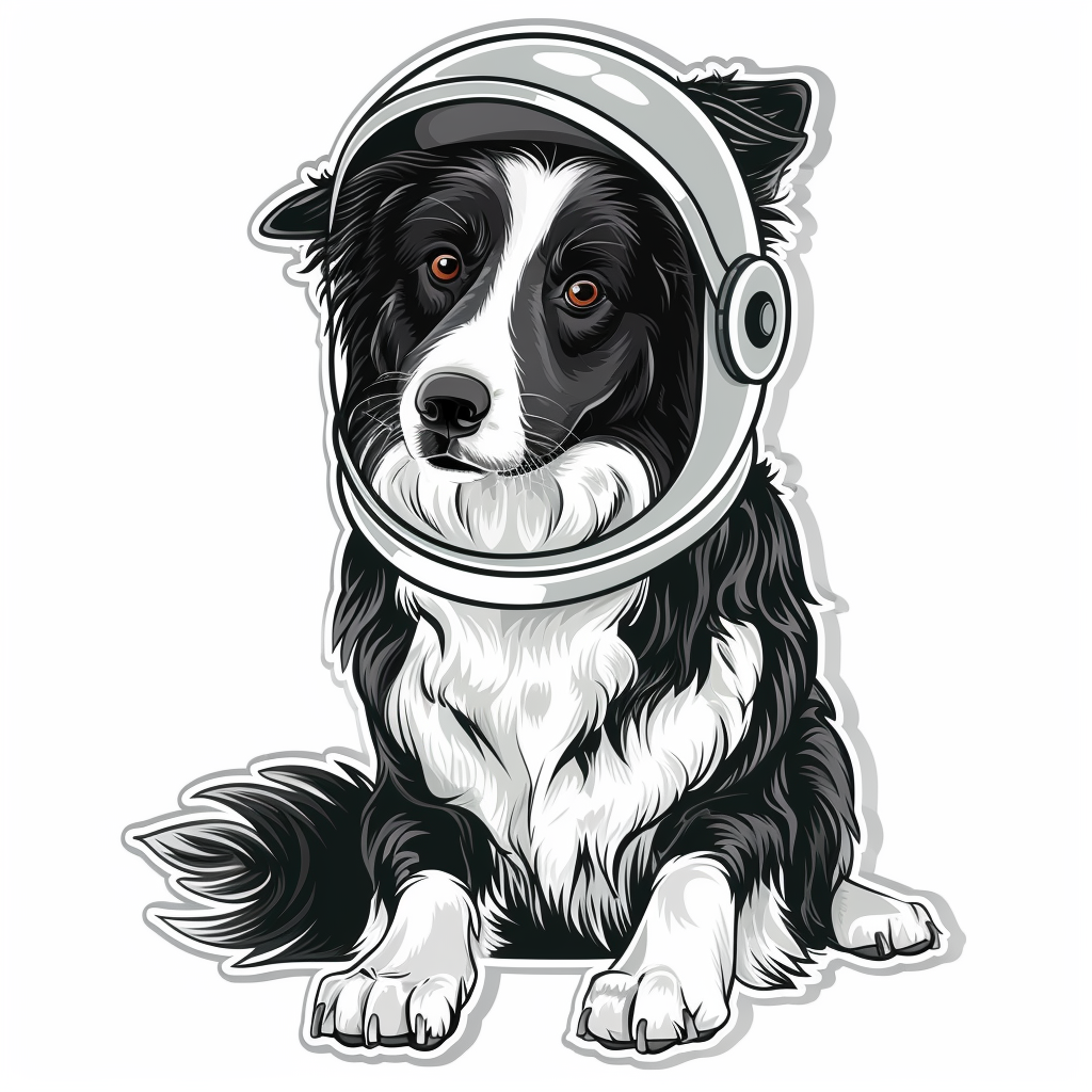 Sticker of a Border Collie Dog majestic Expressive surreal Vinyl Decal Sticker for Car, Laptop, Tumbler and more # F021920