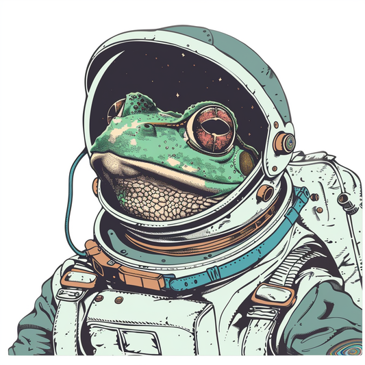 Sticker of a Frog astronaut majestic Expressive surreal Vinyl Decal Sticker for Car, Laptop, Tumbler and more # F016785