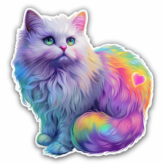 Adorable Turkish Angora Cat  Vinyl Decal Sticker for Car, Laptop, Tumbler and more # F020951-4" x 4"