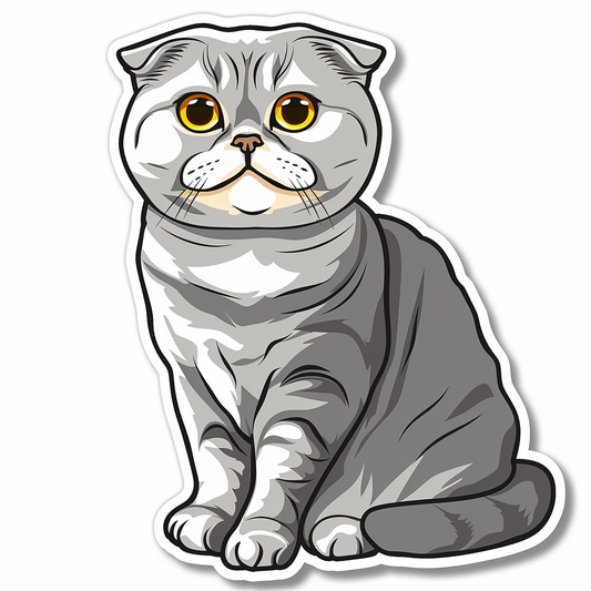 Scottish Fold cat Vinyl Decal Sticker for Car, Laptop, Tumbler and more # F07698