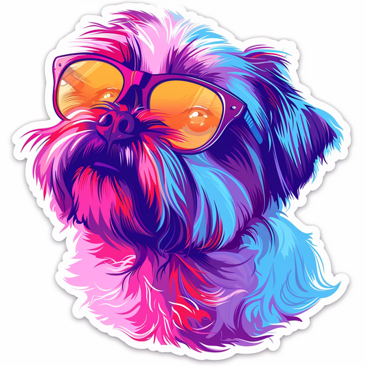 Adorable Shih Tzu Dog Expressive surreal Vinyl Decal Sticker for Car, Laptop, Tumbler and more # F018330