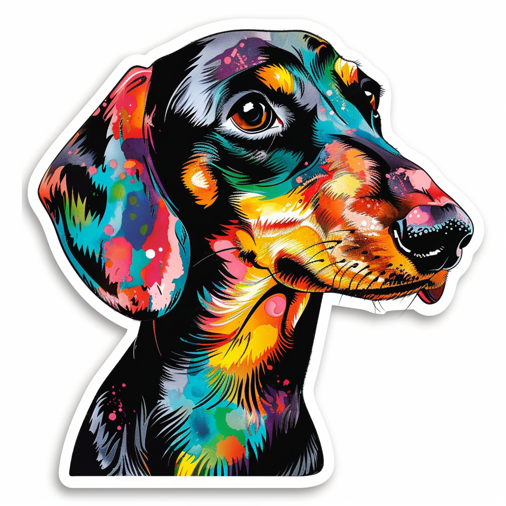 Dachshund Dog cartoon Vinyl Decal Sticker for Car, Laptop, Tumbler and more # F012910