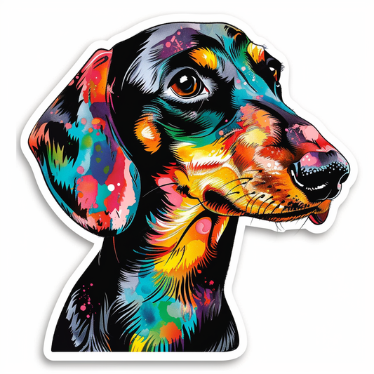 Dachshund Dog cartoon Vinyl Decal Sticker for Car, Laptop, Tumbler and more # F012910