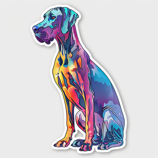 Adorable Great Dane Dog Expressive surreal Vinyl Decal Sticker for Car, Laptop, Tumbler and more # F017892