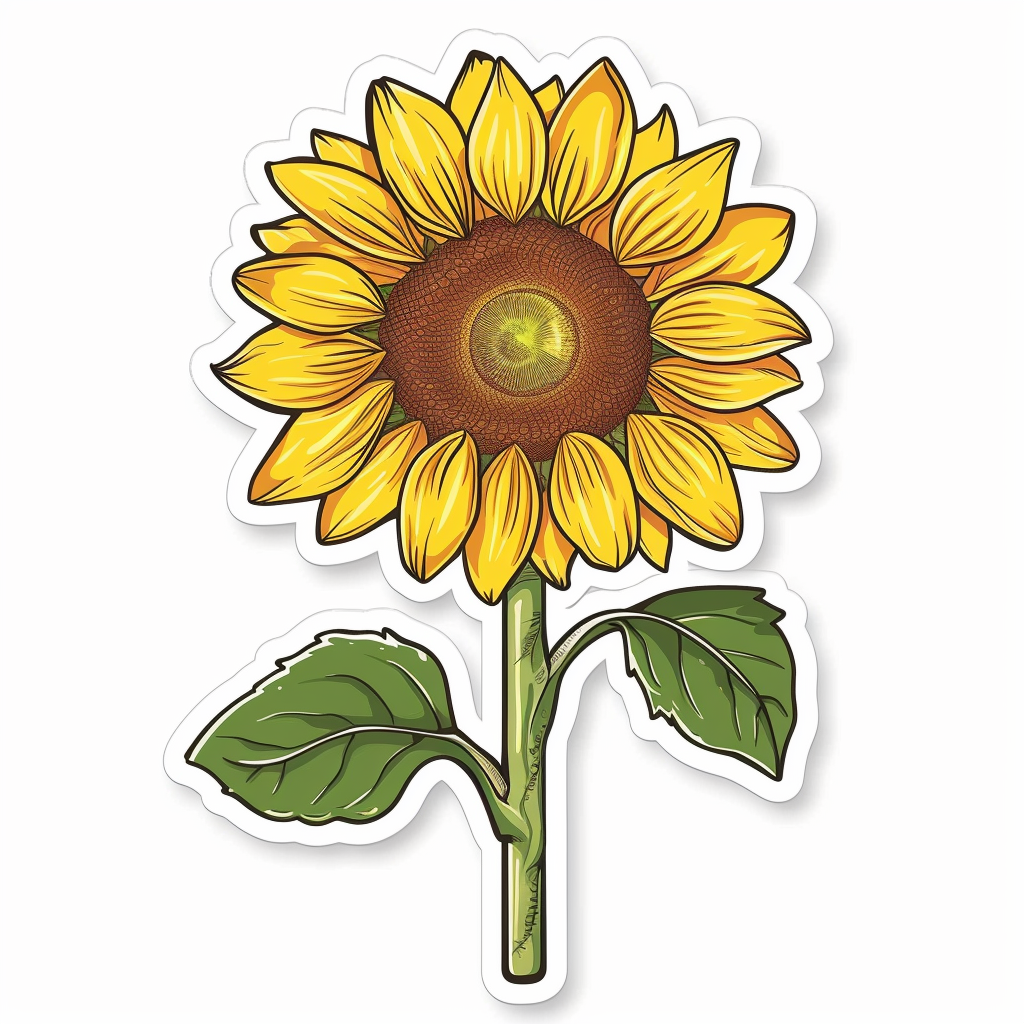 Sunflower flower majestic Expressive surreal Vinyl Decal Sticker for Car, Laptop, Tumbler and more # F023149