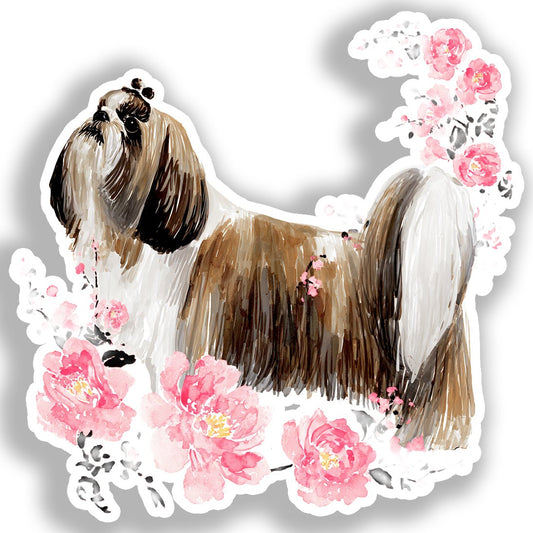 Shih Tzu Dog Vinyl Decal Sticker for Car, Laptop, Tumbler and more # A019160-4" x 4"